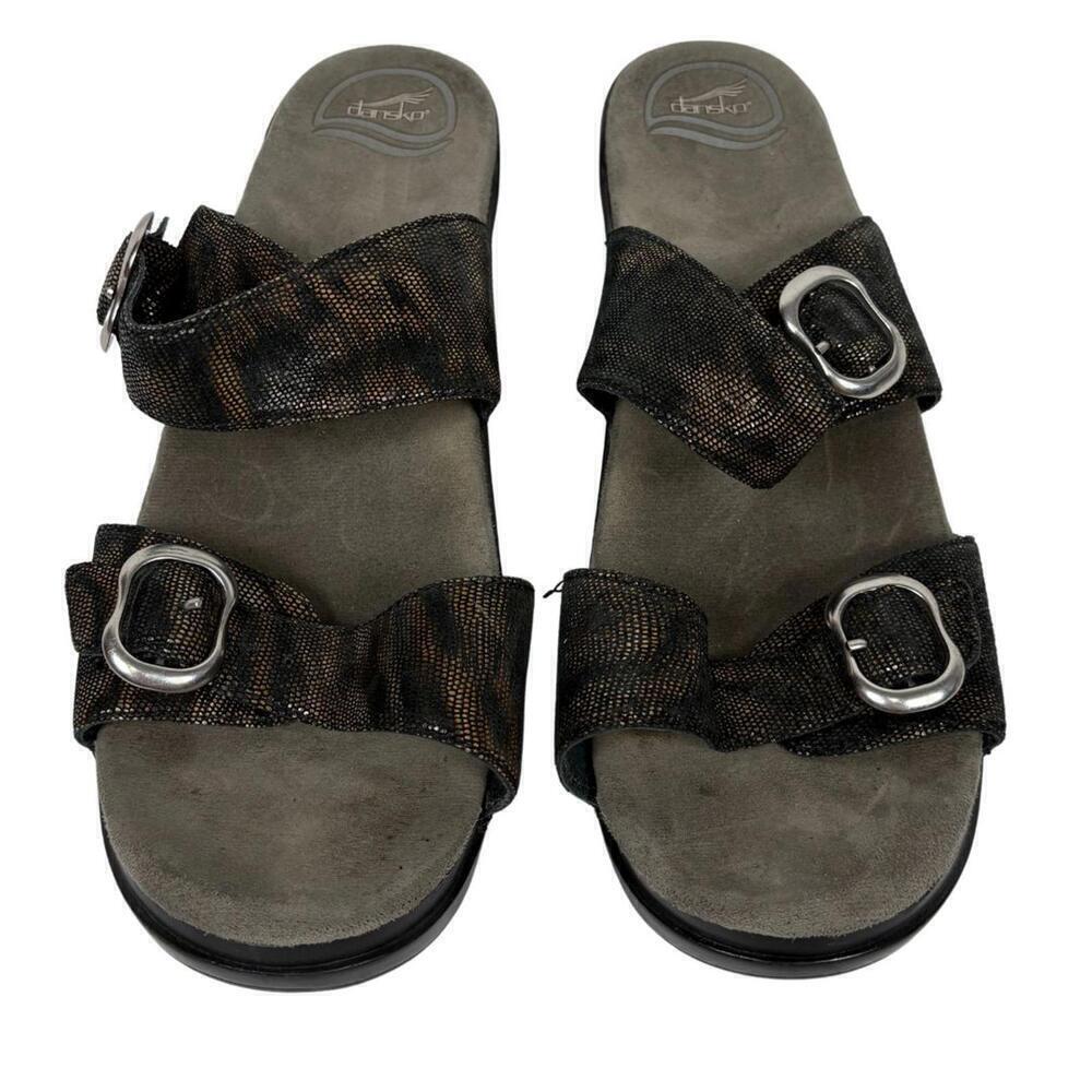 Dansko Lightweight Slip on Metallic Snake Pattern Sandals Size: 42 (11.5-12)